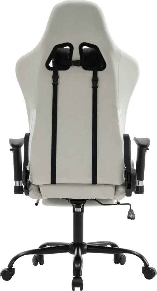 Irodai/gamer szék, fehér/fekete, teherbírás 150 kg, PAPIBAS