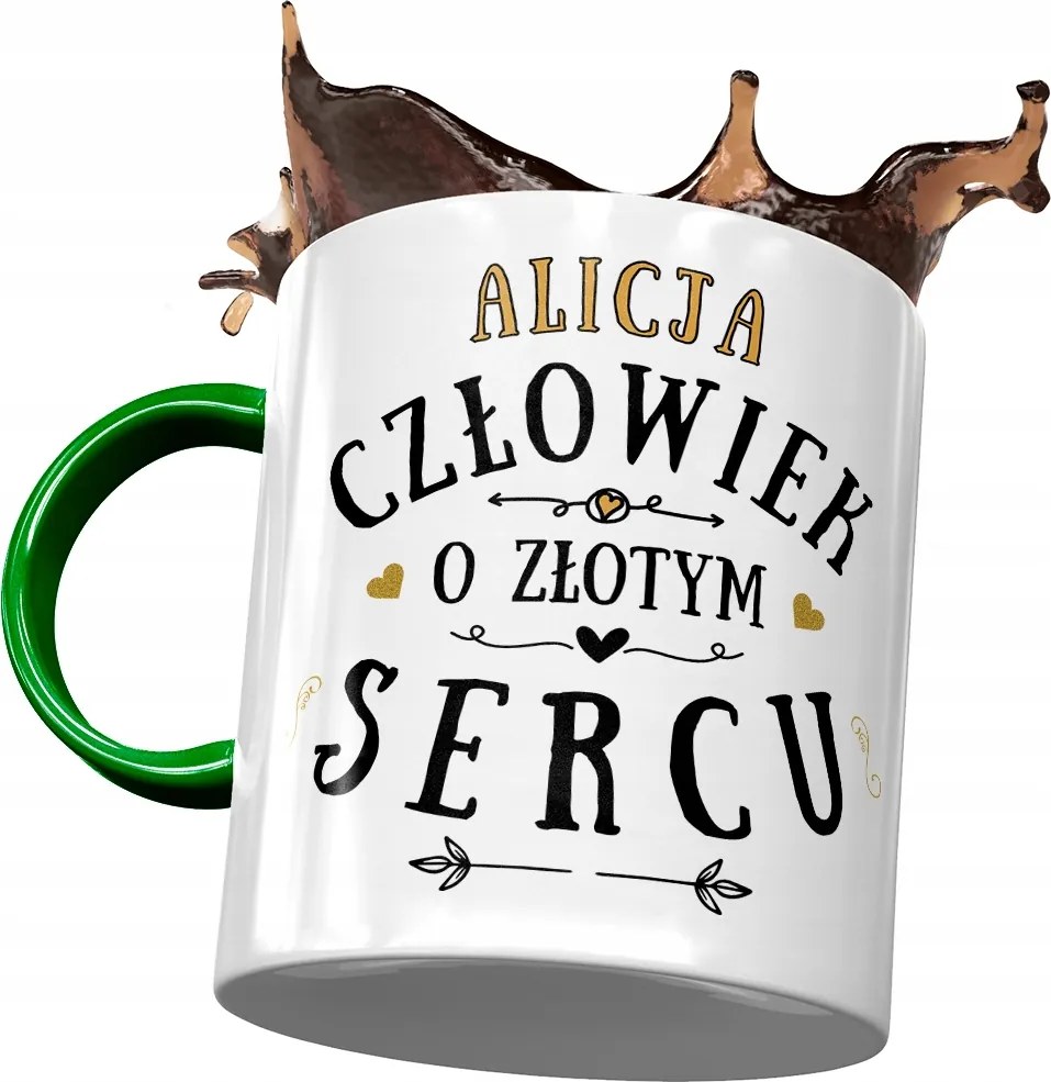 Zöld Bögre Alice Barátnőjének Nyomtatott Fotóval