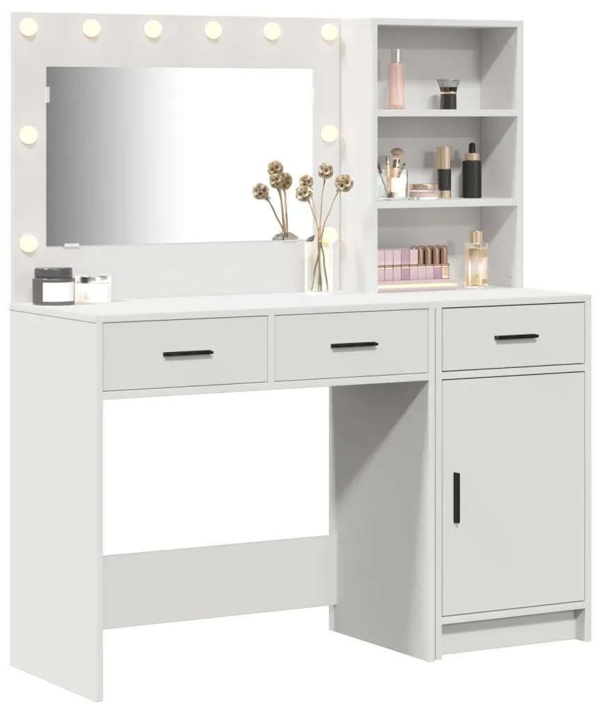 Öltözködőasztal fiókkal 2 pcs Fehér 78.5 x 41 x 135 cm Faanyag