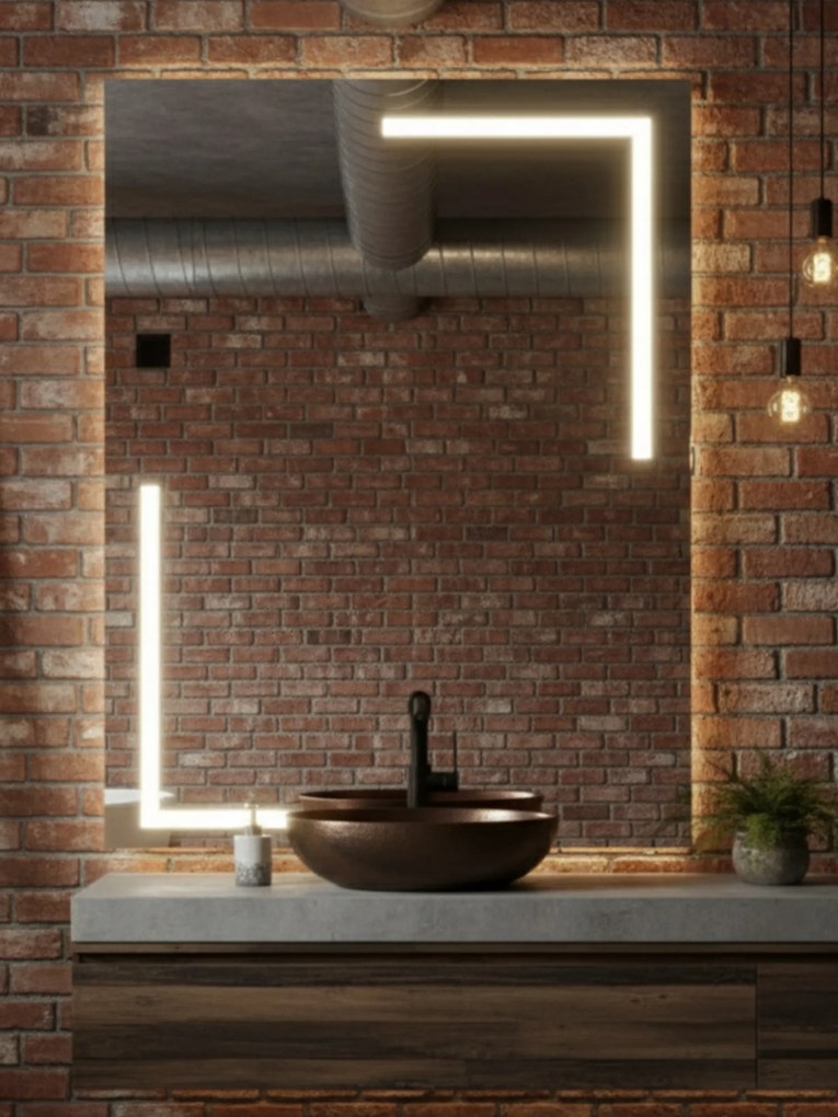 Via Lactea Led tükör|80x80cm|Bekapcsolt érintés|Hideg fehér |Made in PL|Szállodába+