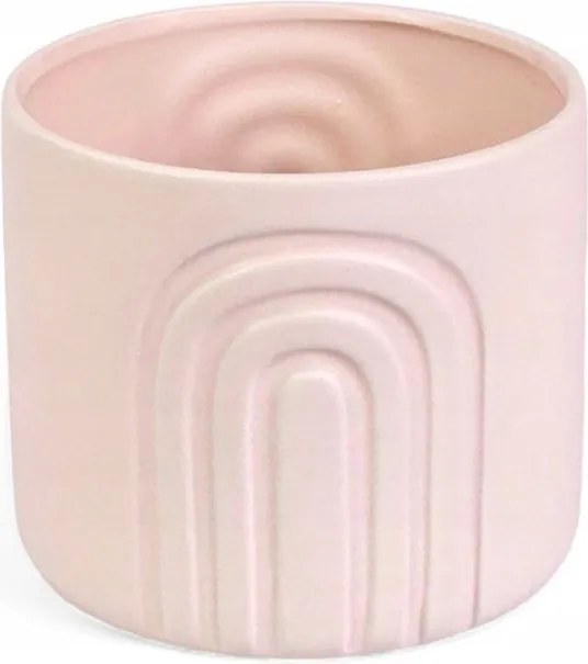 Kerámia kaspó fedél Porta mintás 15x18 matt rózsaszín