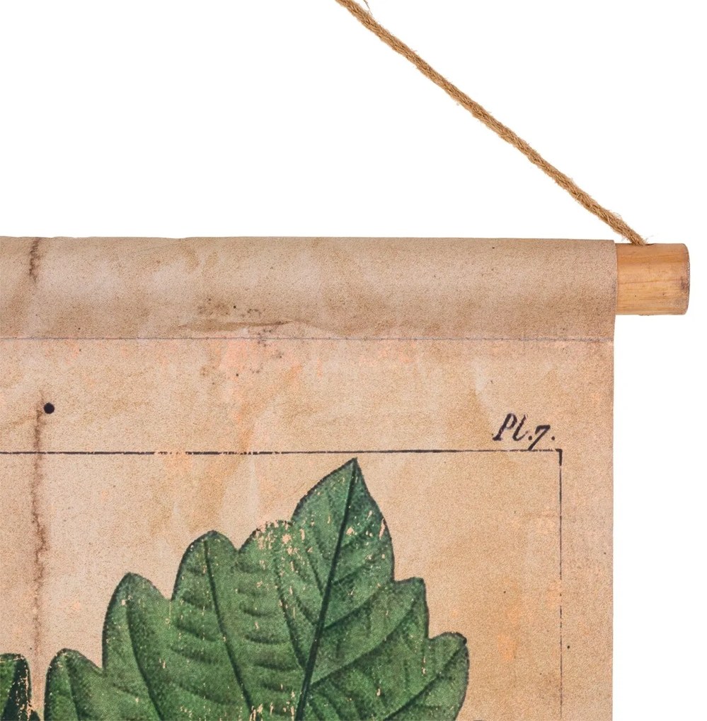 Hazelnut Leaf Fali dekoráció, Creaciones Meng, lenvászon/kínai fenyőfa, 44x73 cm