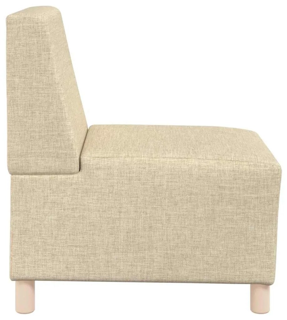 moduláris kanapéegység karfa nélkül, krémszínű szövetből, 55 cm