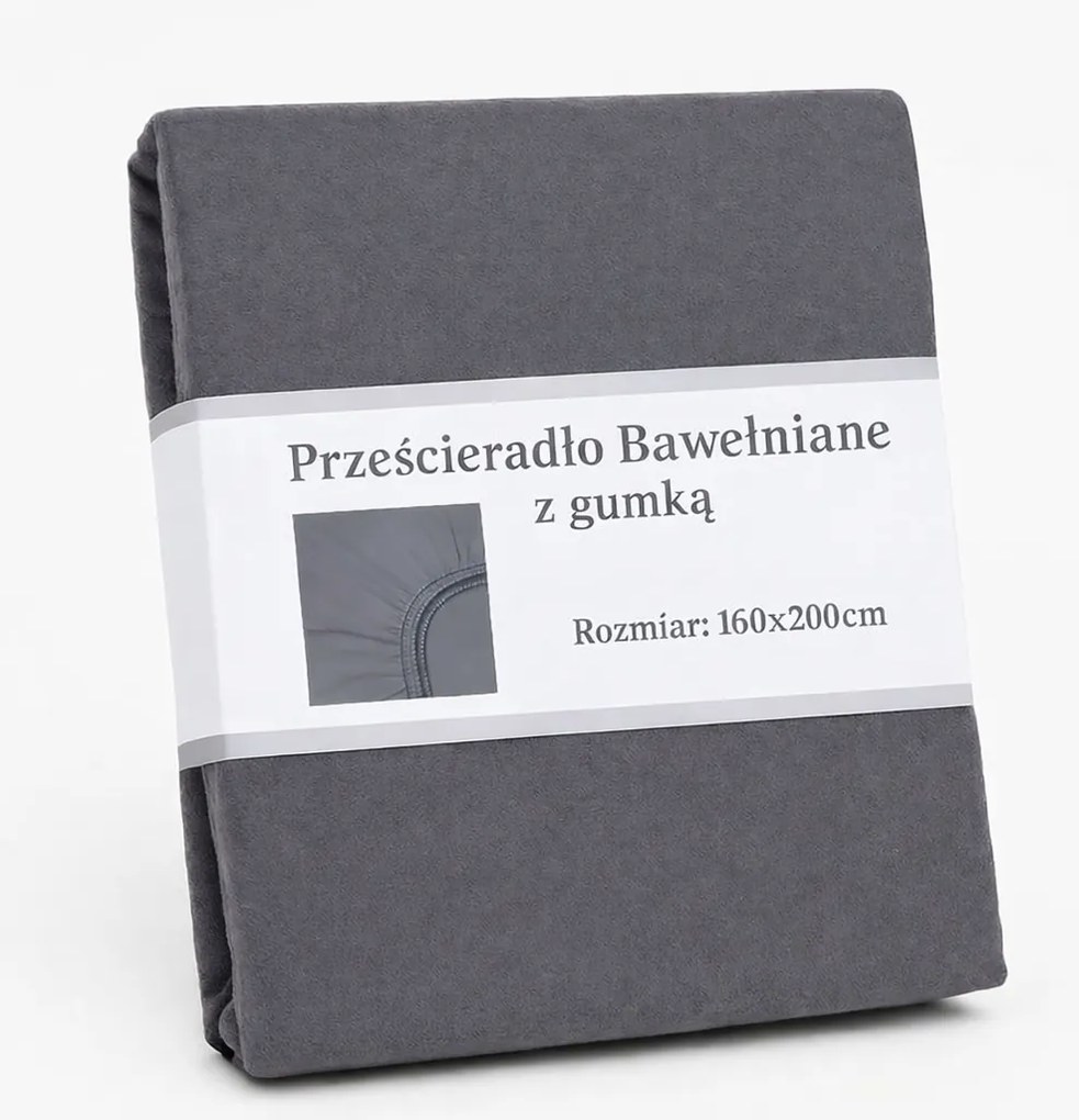 Pamut lepedő Szürke Gumis 160x200 Grafit
