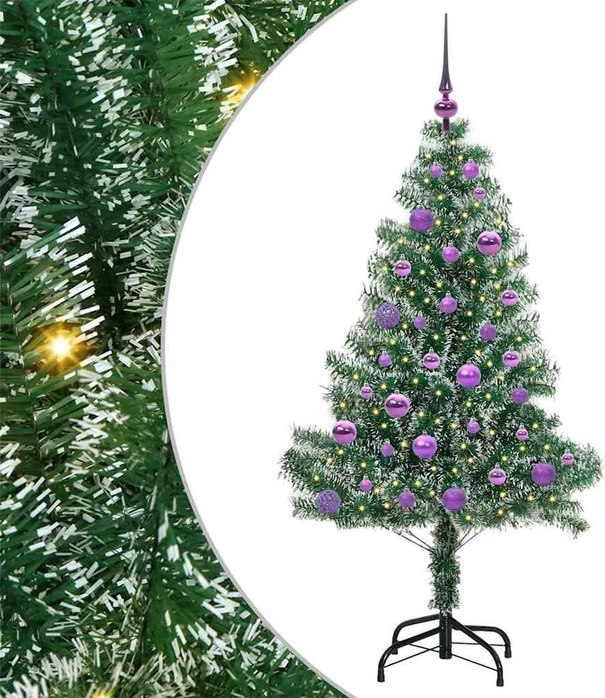 vidaXL Mű karácsonyi fa hóval borítva LED fényekkel 150 LED-del 150 cm