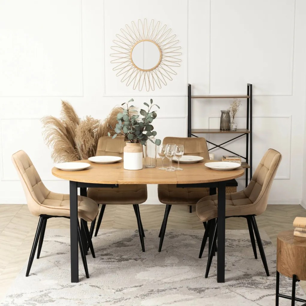 Szék bézs színben, bársony kárpittal RIO