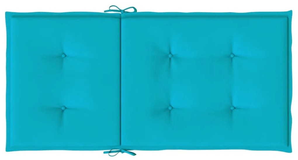 6 db türkizkék szövet alacsony háttámlájú székpárna