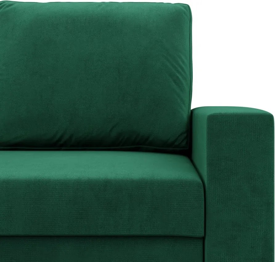 Zeus sarokkanapé, 2 ágyneműtartóval, egyenes kartámasz, bársony, univerzális oldal, bonell töltet, zöld