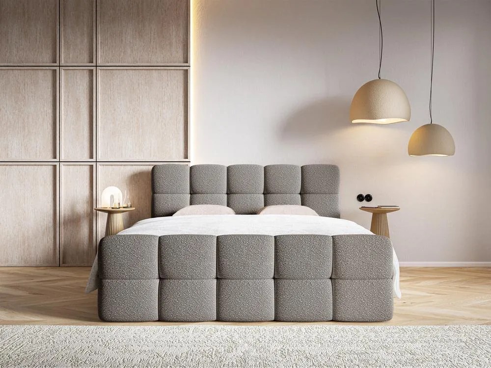 Kontinentális franciaágy 160 cm Cirsten 160C (ágyráccsal és matraccal) (tárolóhellyel) (szürke). Akció -15%. 1100159