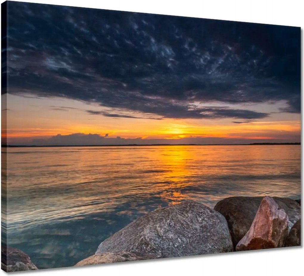 Vászonkép 50x40 Sziklák Tenger Nap