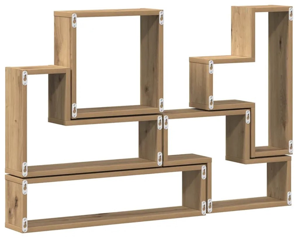 Fal Cube polcokkal Egyéb kézműves tölgy 96 x 12 x 64 cm Faanyag