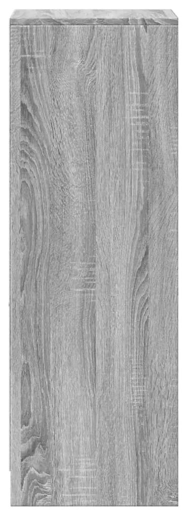 szürke sonoma szerelt fa tálalószekrény LED-del 38x34x100 cm