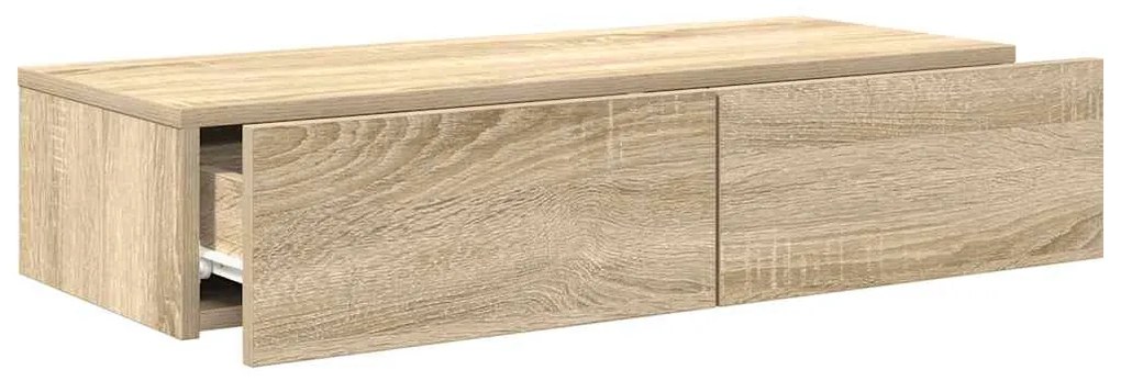 Falipolc fiókokkal sonoma tölgy 80x33x17 cm műszaki fa