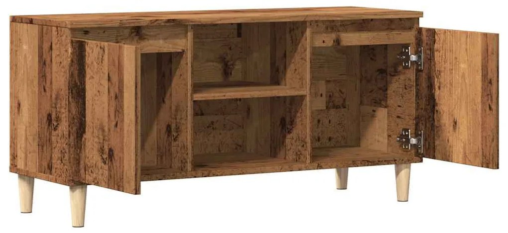 antik fa színű szerelt fa TV-szekrény 102 x 35 x 50 cm