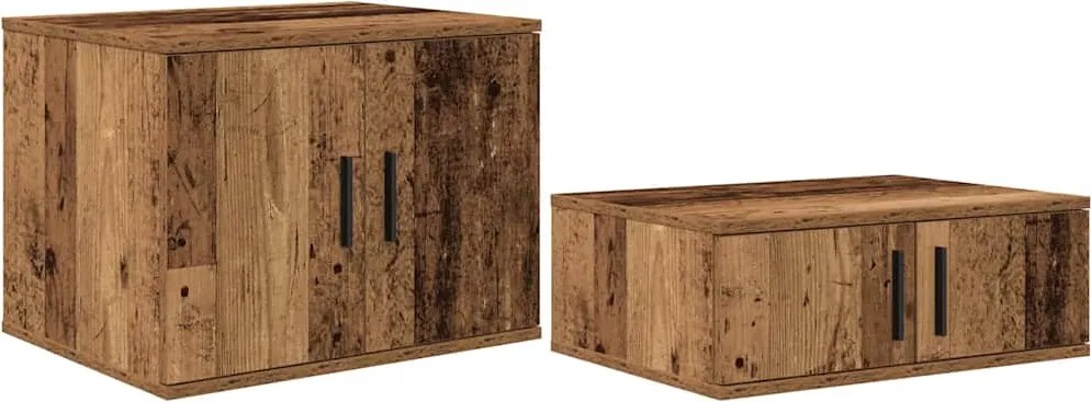 vidaXL Tárolószekrény 2 pcs Öreg fa 103 x 41 x 40 cm Faanyag