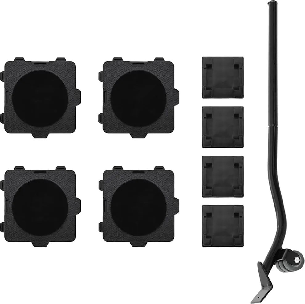 vidaXL 4 db fekete bútorgörgő emelővel, 13,5 x 13,5 x 4,2 cm, 300 kg