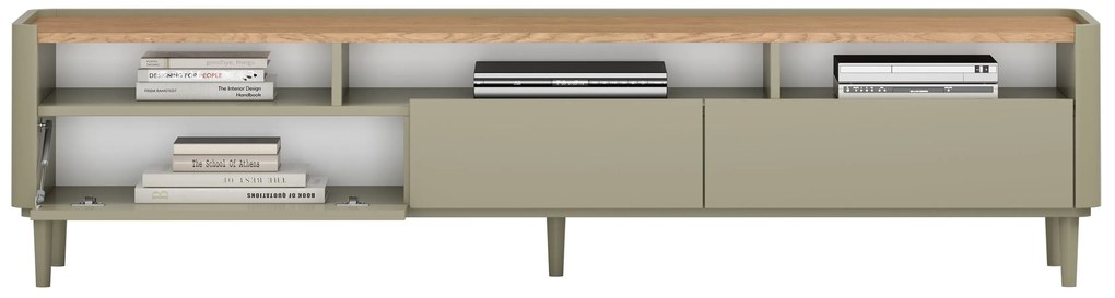 Elivo TV-szekrény 200 cm lábakon - eukaliptusz / baltic dune tölgy