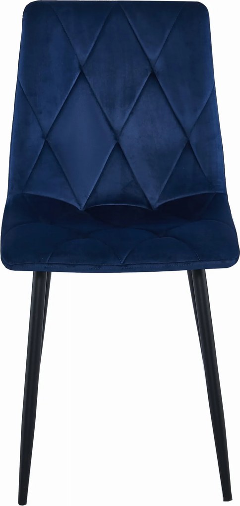 AKCIÓ Kék bársony étkezőszék LIBRA fekete lábakkal II. osztály