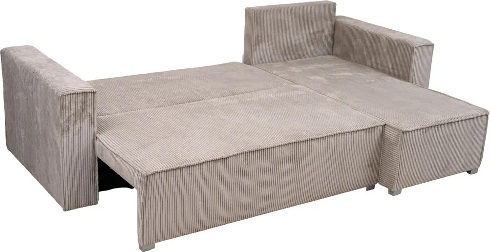 AKCIÓ Bézs sarokkanapé SMART COSARO, kétoldalas + 2 párnácska INGYEN II. minőség