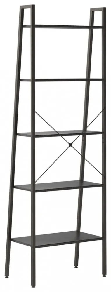 5 szintes fekete állópolc 56 x 35 x 174 cm