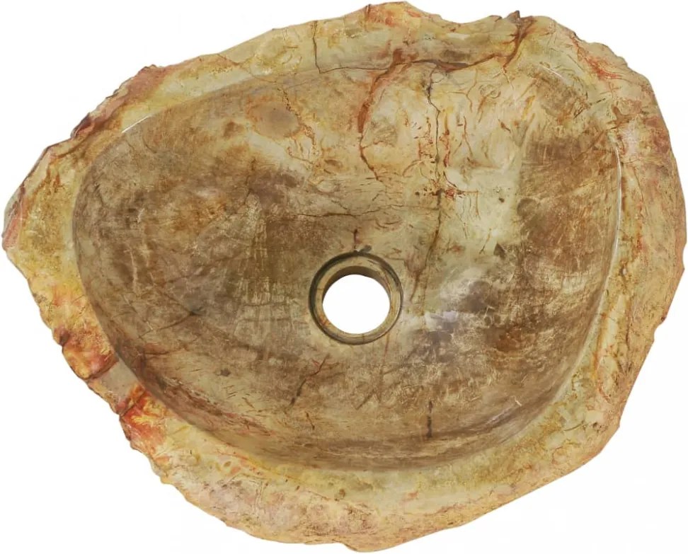 Krémszínű őskő mosdókagyló 45x35x15 cm