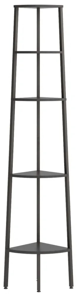 5 szintes fekete sarokpolc 45,5 x 31,5 x 180 cm