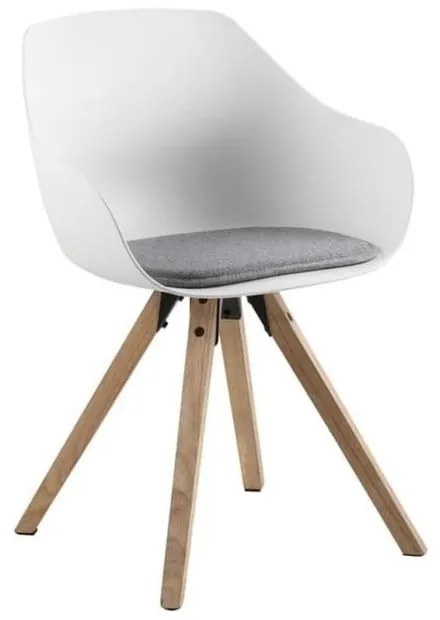 Fehér-szürke kárpitozott karfás étkezőszék szett 2 db-os Tina – Actona