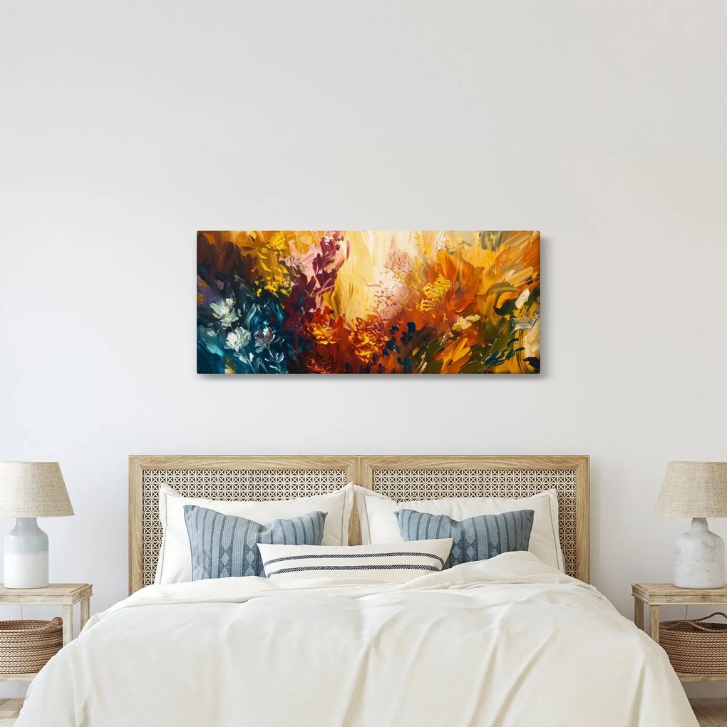Kép - Absztrakt festmény a virágokról (120x50 cm)