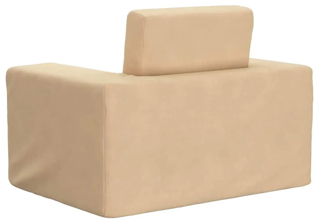 krémszínű puha plüss gyerek kanapéágy