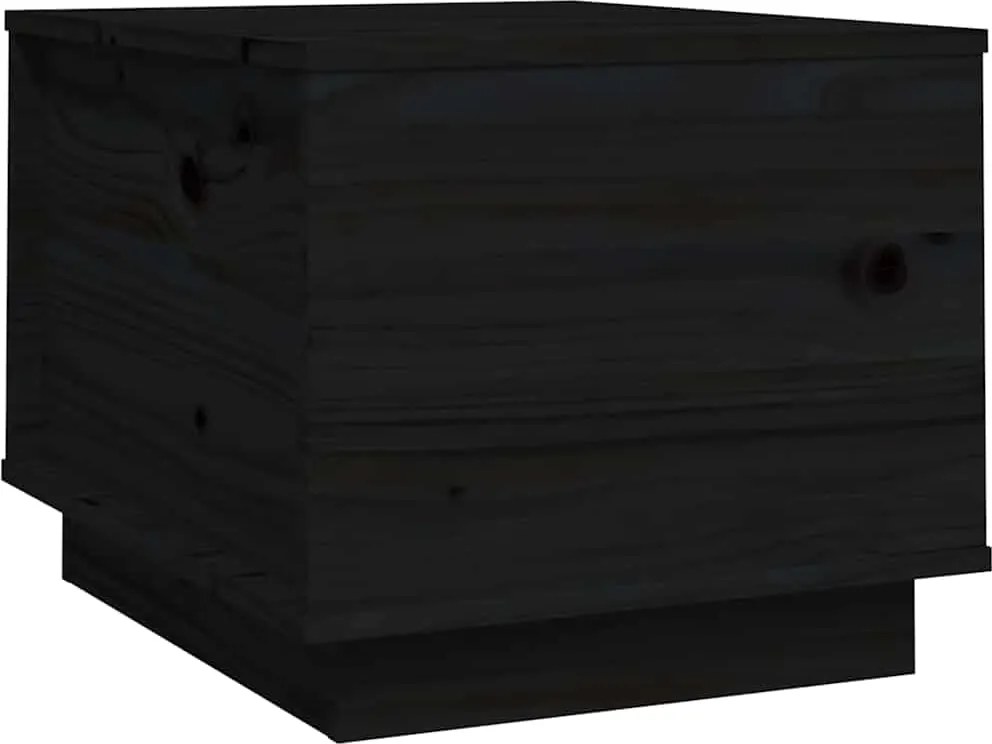 vidaXL fekete tömör fenyőfa dohányzóasztal 40x50x35 cm