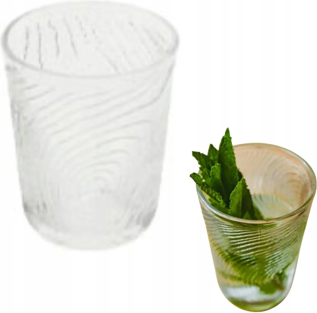 Gyümölcslé Talaj Víz Pohár 250ml Fa Szelet Mintás Arbre Átlátszó