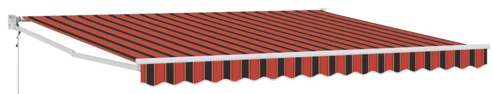 Kézi Behúzható Napellenző LED-del Narancs és Barna 350x250 cm