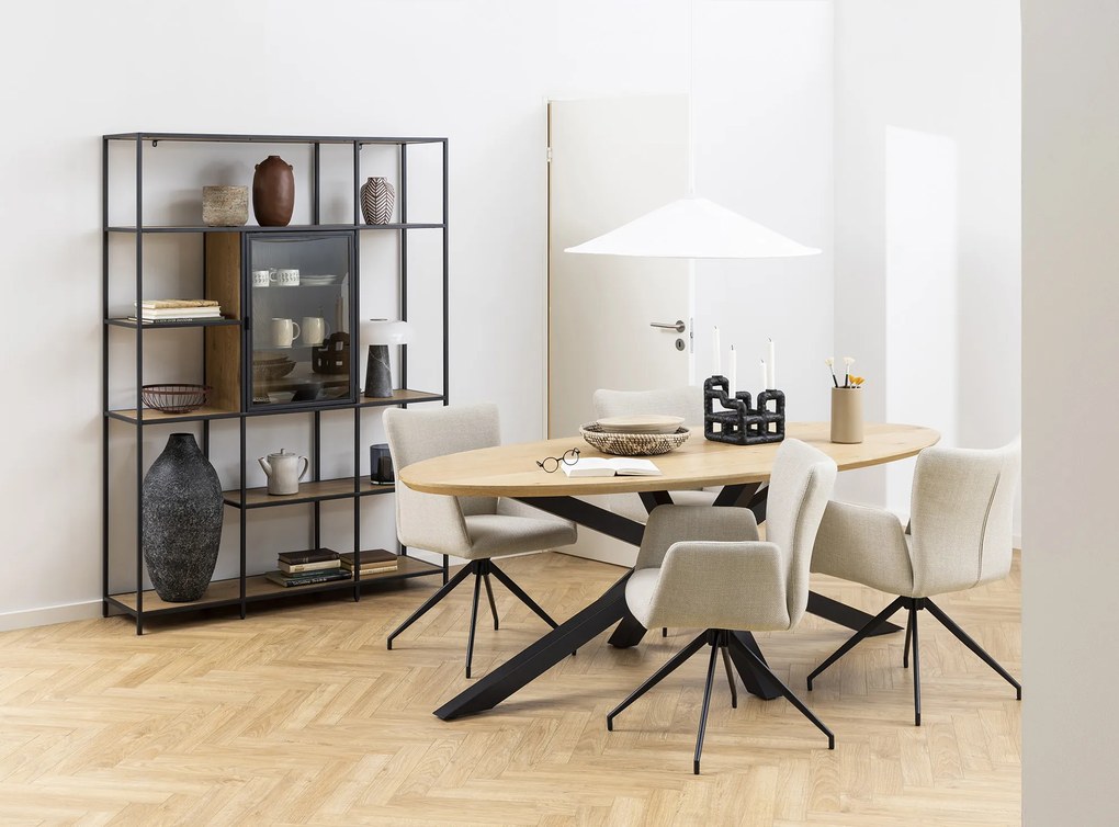 MAZZONI EXPORT SARETTA Beige (Basel 24 szövet) - MODERN KÁRPITOZOTT FORGÓSZÉK NAPPALIBA/ÉTKEZŐBE/LOFT IRODÁBA