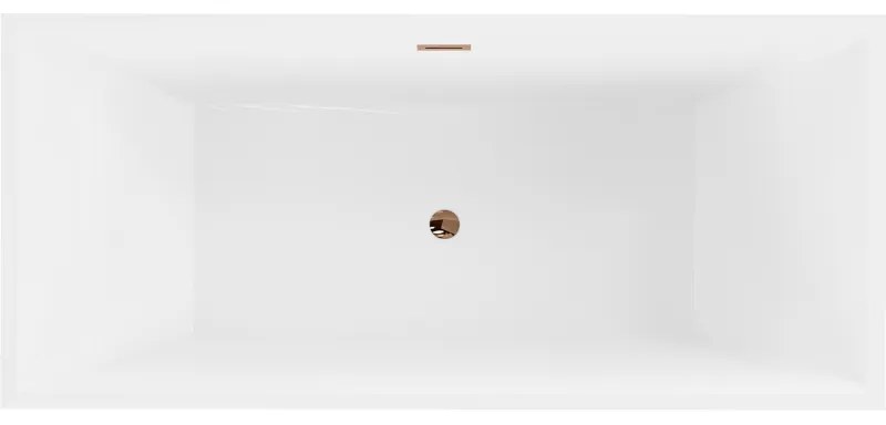 Mexen Vigo, szabadon álló kád 178,5 x 80 cm, fehér, rózsaszín arany túlfolyó, 51251788000-60