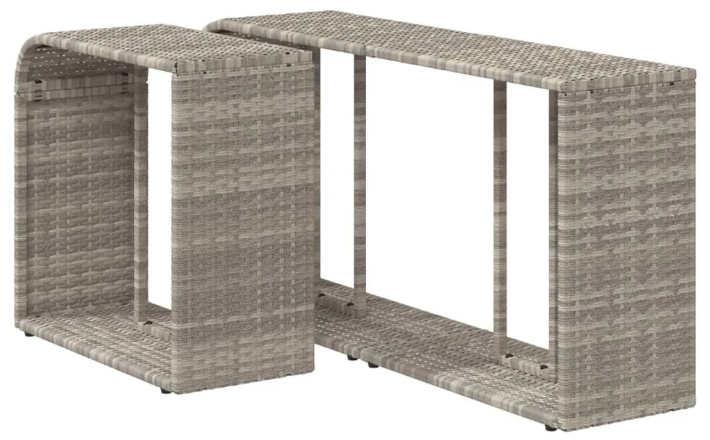 2 db világosszürke polyrattan tárolópolc