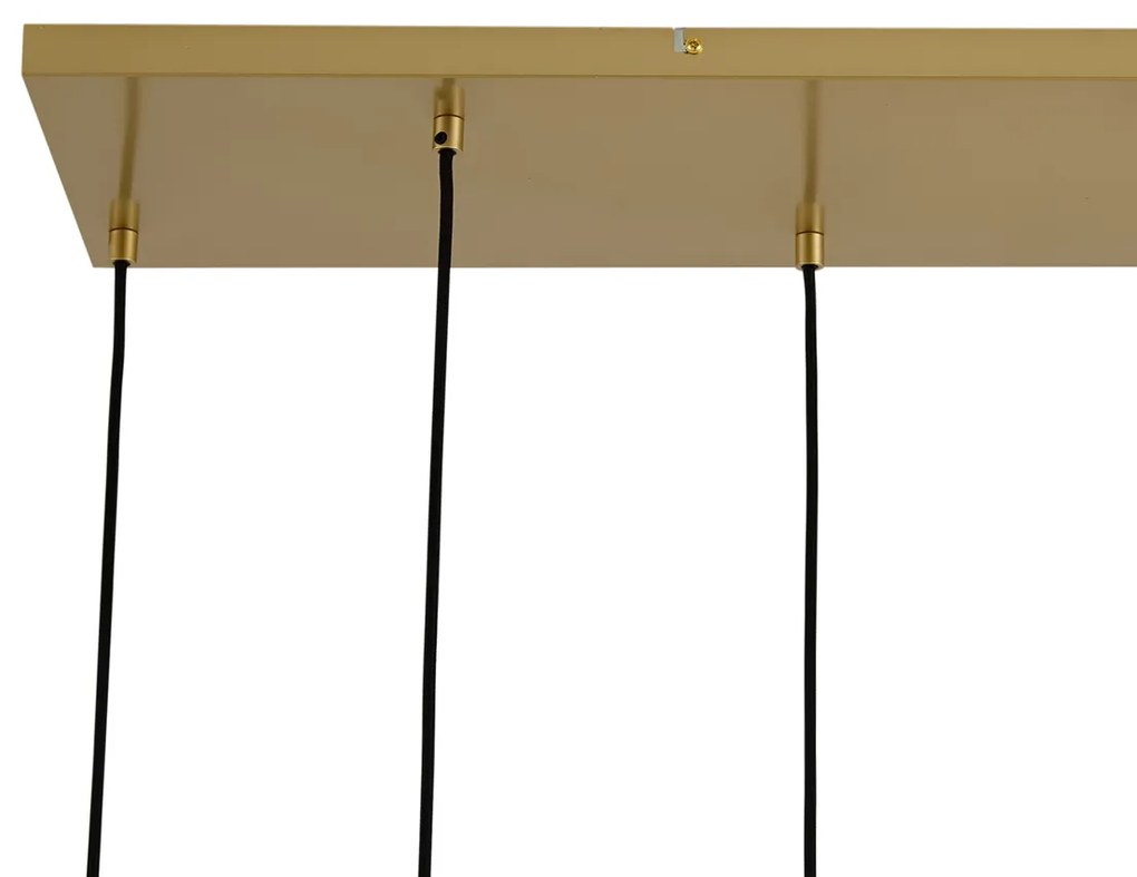 Art Deco függőlámpa arany színben, szivárványos üveggel, 8-as - Sandra