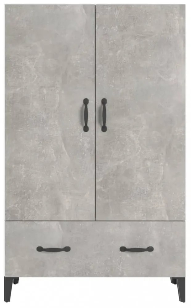 betonszürke szerelt fa magasszekrény 70 x 31 x 115 cm