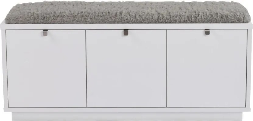 Confetti fehér ülőpad tárolóhellyel és szürke ülőrésszel, szélesség 106 cm - Rowico