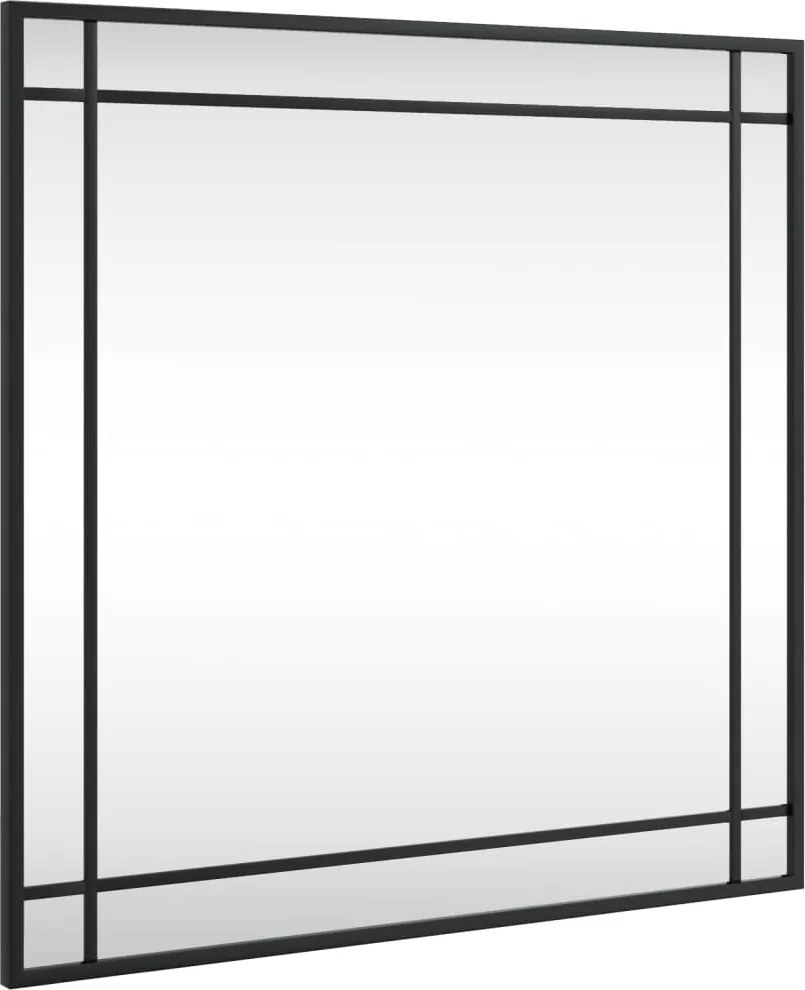 vidaXL fekete négyzet alakú vas fali tükör 60 x 60 cm