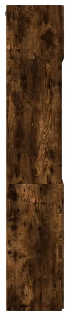 füstös tölgy színű szerelt fa tárolószekrény 80 x 42,5 x 225 cm