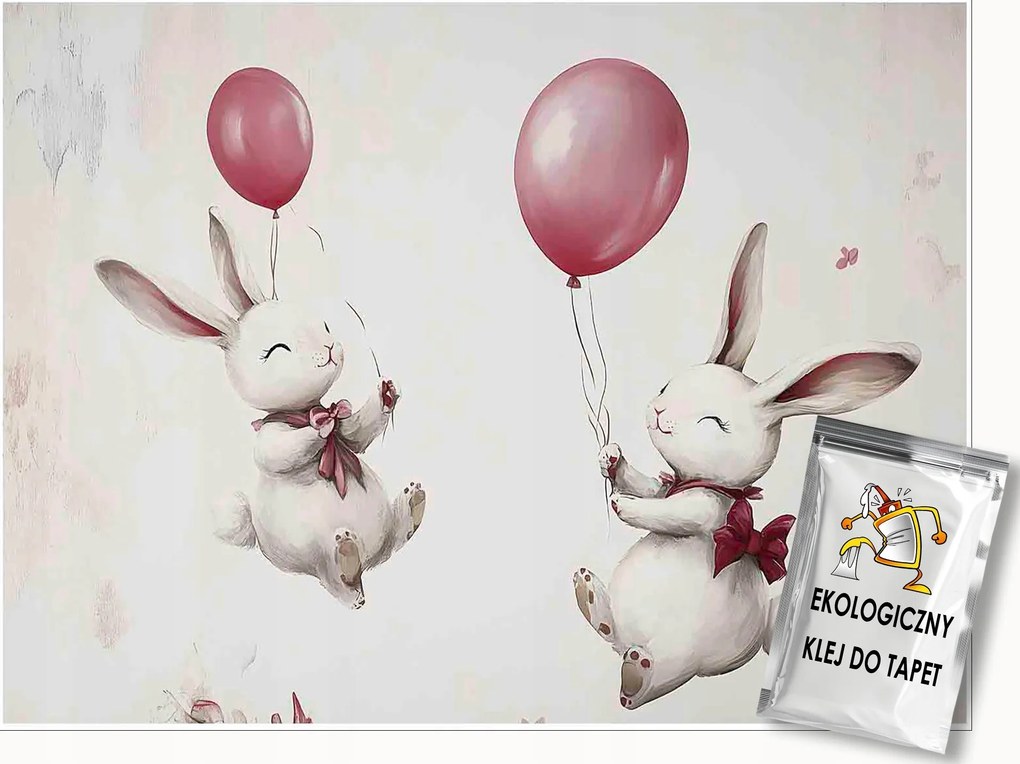 Gyerek Fotótapéta Nyulak Lufikkal Gyerekszoba Tapéta 400x280