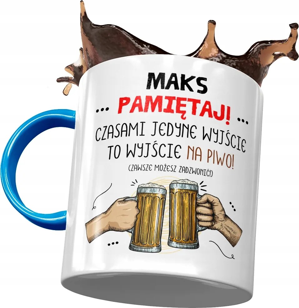 Kék Bögre Max Maximilian Ajándék Nyomtatott Fotóval