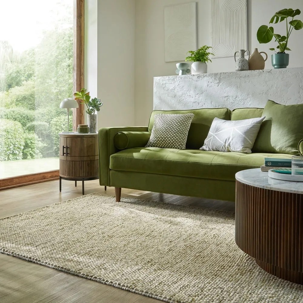 Khaki kézi szövésű gyapjúkeverék szőnyeg 120x170 cm Minerals – Flair Rugs