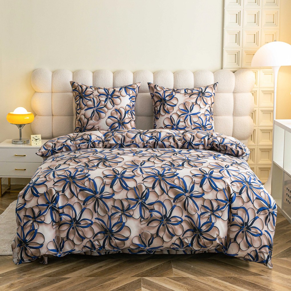 Mikroszálas ágynemű FLORVINA bézs Ágyneműhuzat mérete: 2 db 70 x 90 cm | 200 x 220 cm