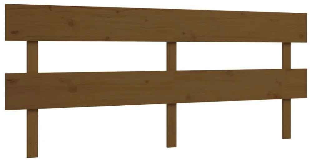 mézbarna tömör fa ágykeret fejtámlával 200 x 200 cm