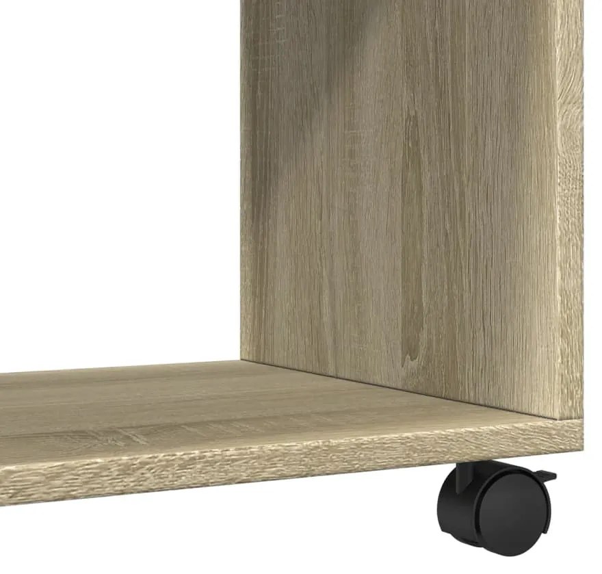 sonoma tölgy színű szerelt fa görgős szekrény 72 x 33 x 42,5 cm