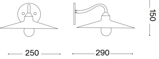 Ideal Lux - Fali lámpa CANTINA 1xE14/40W/230V bronz