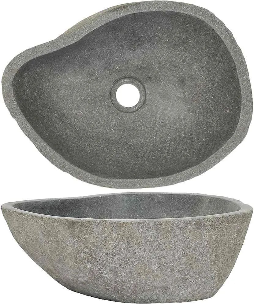 vidaXL ovális folyami kő mosdókagyló (37-46) x (29-36) cm