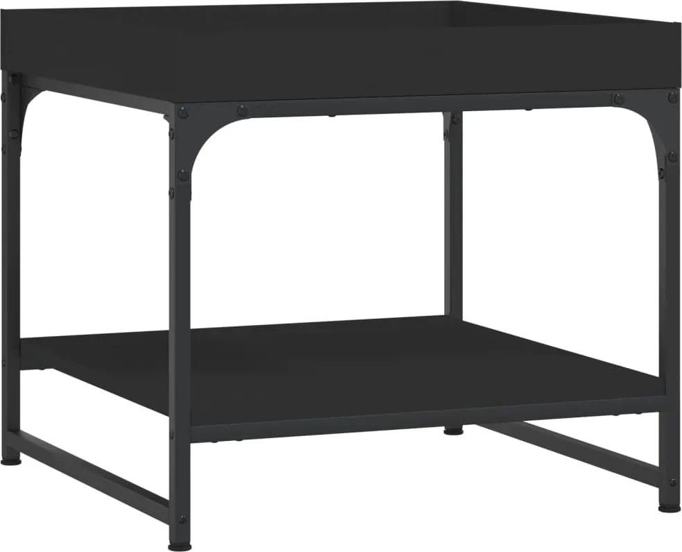 vidaXL fekete szerelt fa dohányzóasztal 49,5 x 49,5 x 45 cm