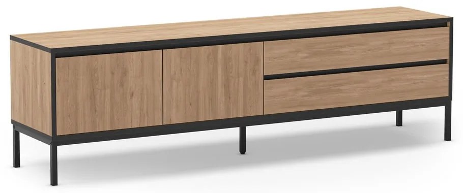 Natúr színű TV-állvány tölgyfa dekorral 180x55 cm Lorenza – Marckeric